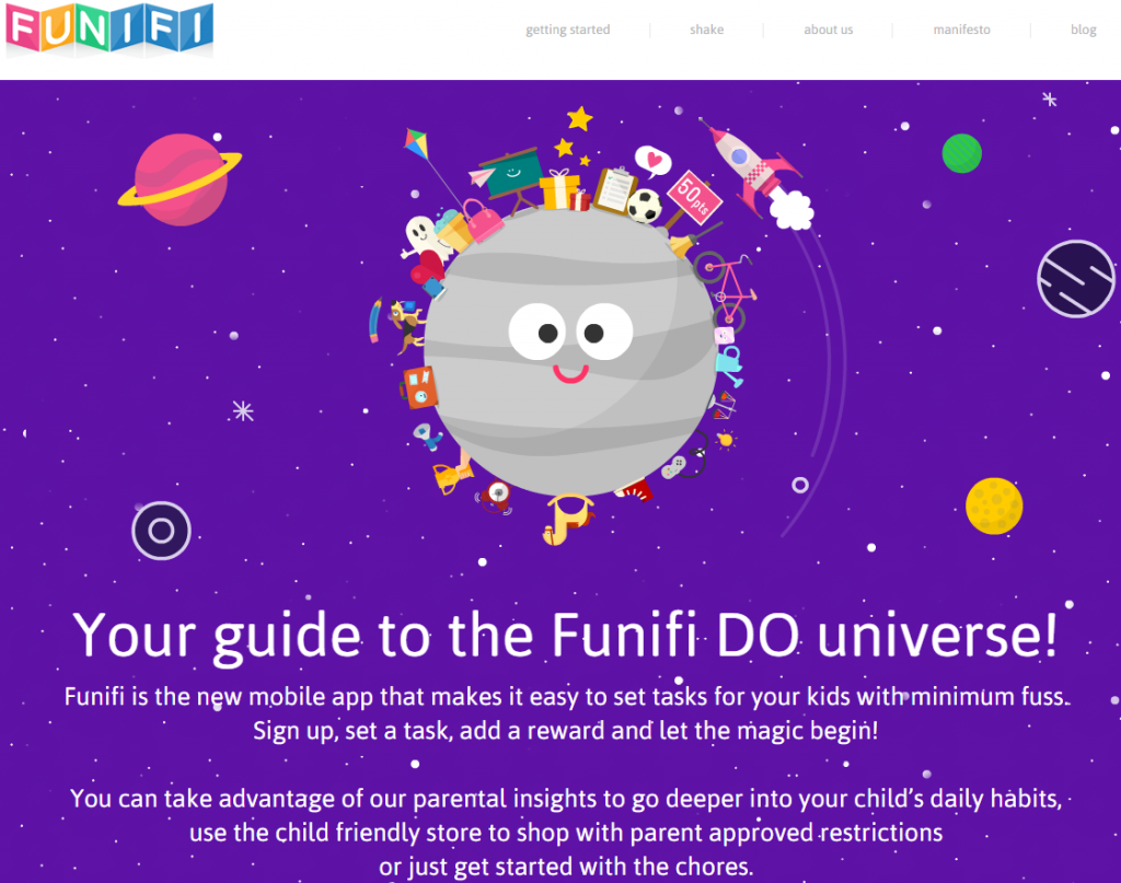 Getting started   Funifi   Mobile app motivating kids to get their chores done