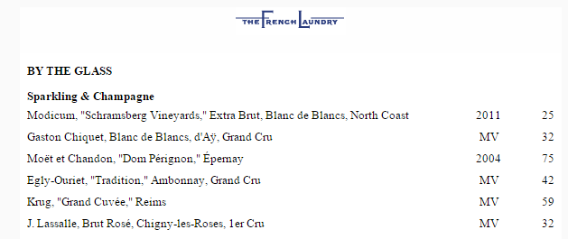 The French Laundry   Wine List