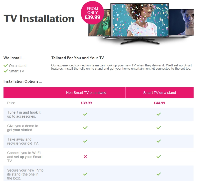 TV Installation Service from ao.com We can connect your Television